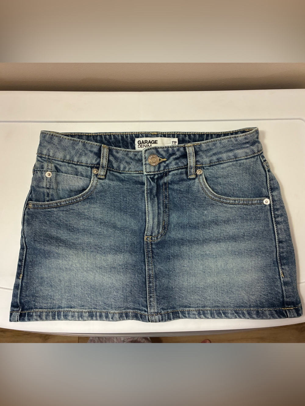 Garage denim low-rise mini skirt / skort